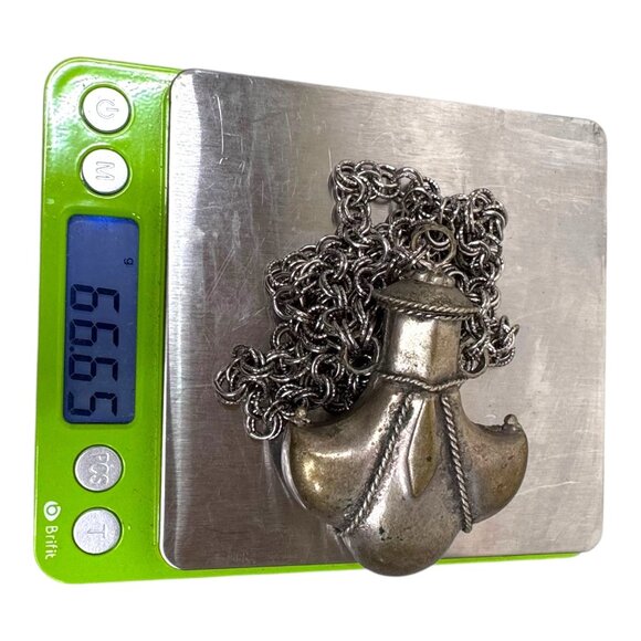 Ellen Sperry Conversation Silver Tone Genie Perfume Bottle Pendant Vtg Necklace - Picture 6 of 12